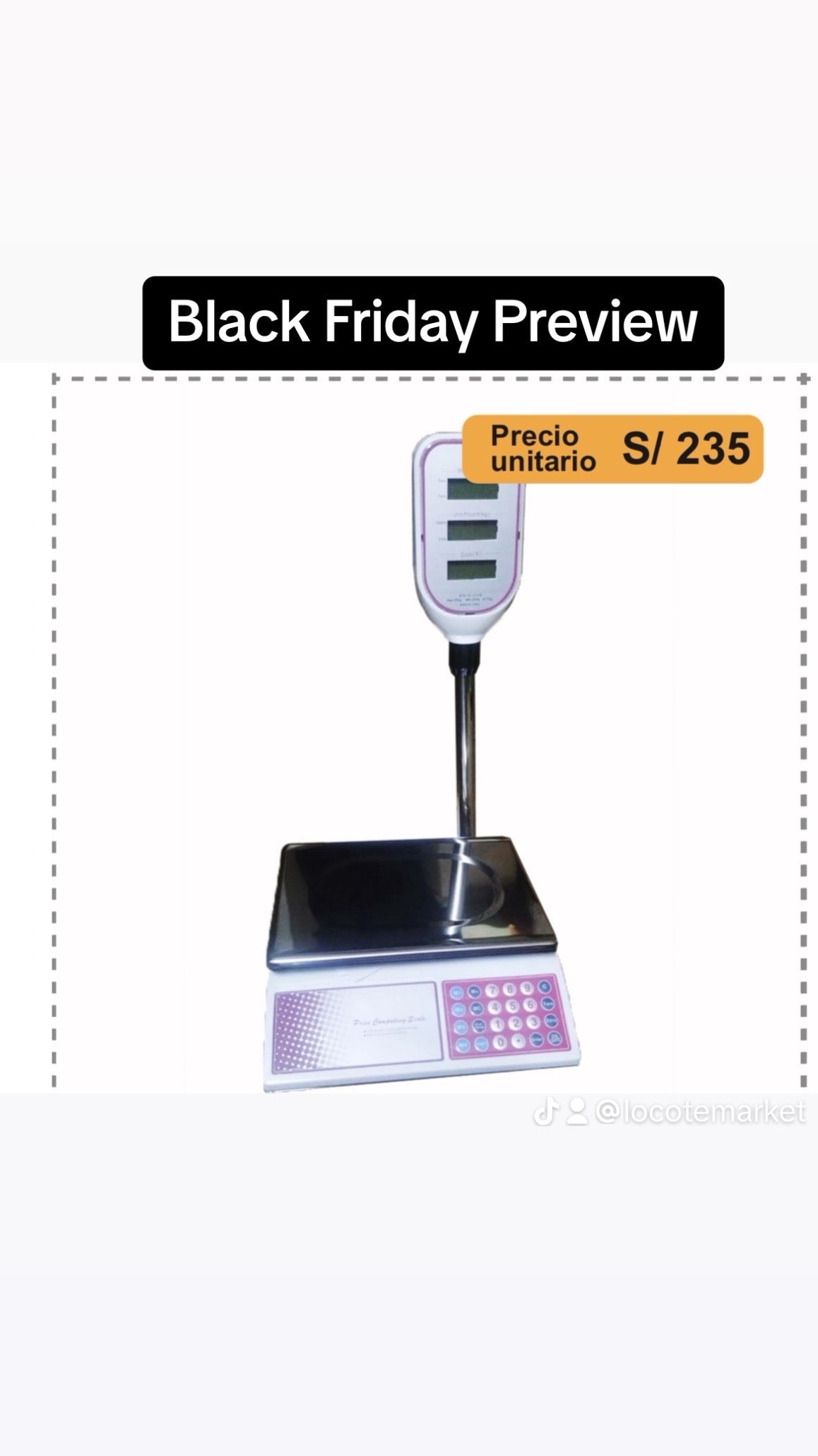Balanza digital con display de precios 15kgs/5 grs