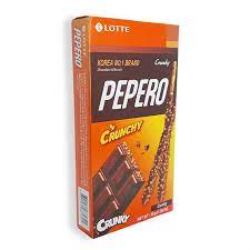 Crunchy Pepero original 39 grs palitos de galleta crujiente con chocolate y mani caja por 40 unids
