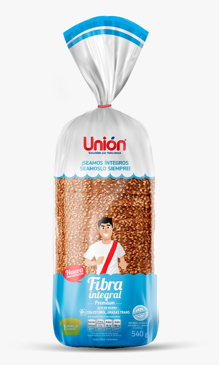 Pan fibra integral x  540gr Unión