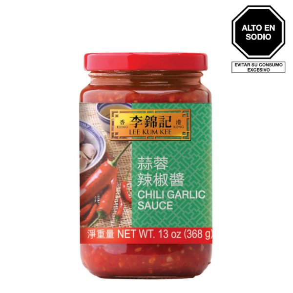 Salsa picante de ajo Lee Kum Kee 368gr caja x 12 unids