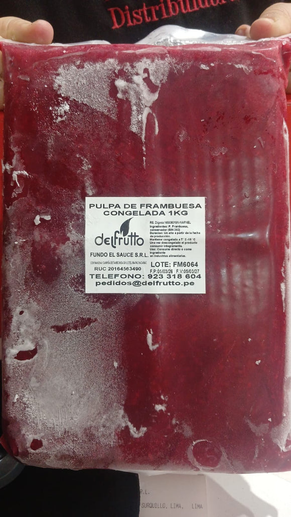 Pulpa de Frambuesa congelada entera el DelFrutto x 1kg