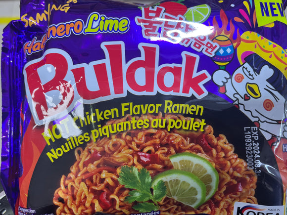 2 Pack Buldak hot chicken habanero lime bolsa