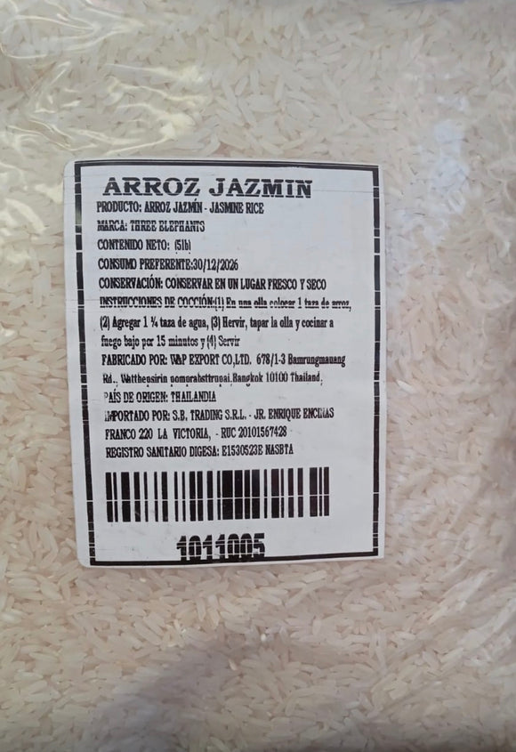 Three Elephants Jasmine Rice 5lb