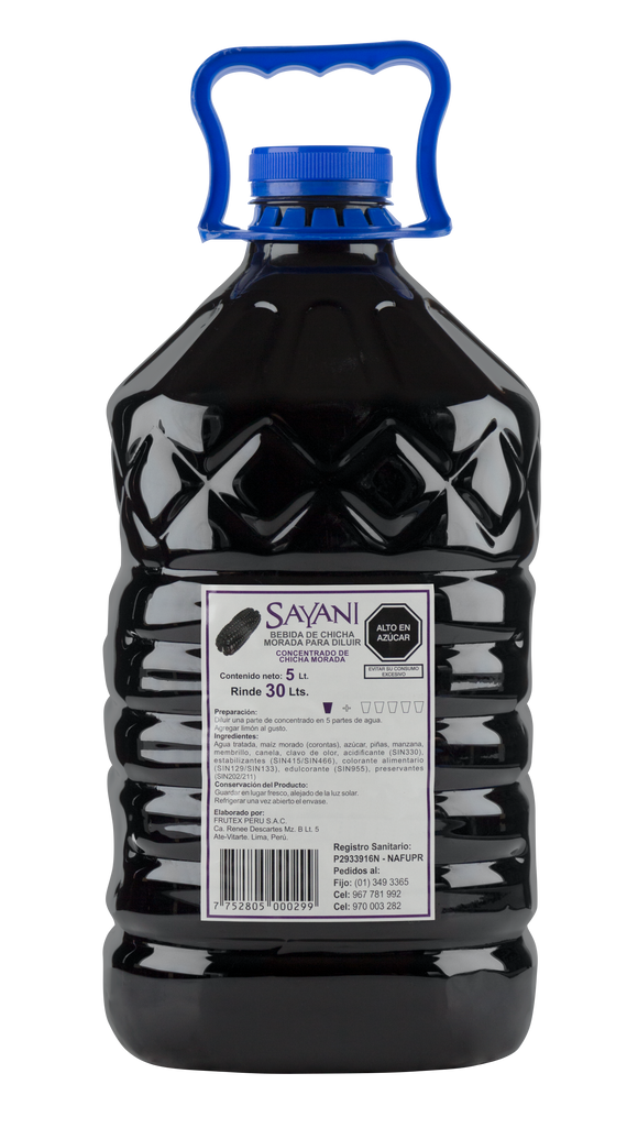 Sayani concentrado de chicha morada 5 lts Pack 3 unids