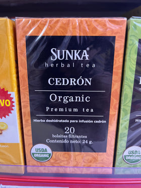Té orgánico premium cedron, 20 bolsitas filtrantes 2.2grs