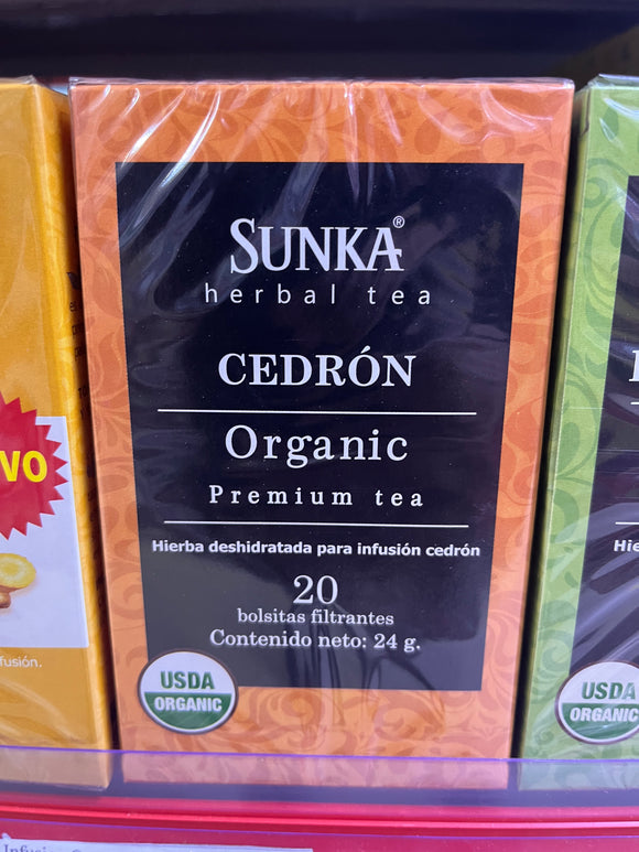 Té orgánico premium cedron, 20 bolsitas filtrantes 2.2grs