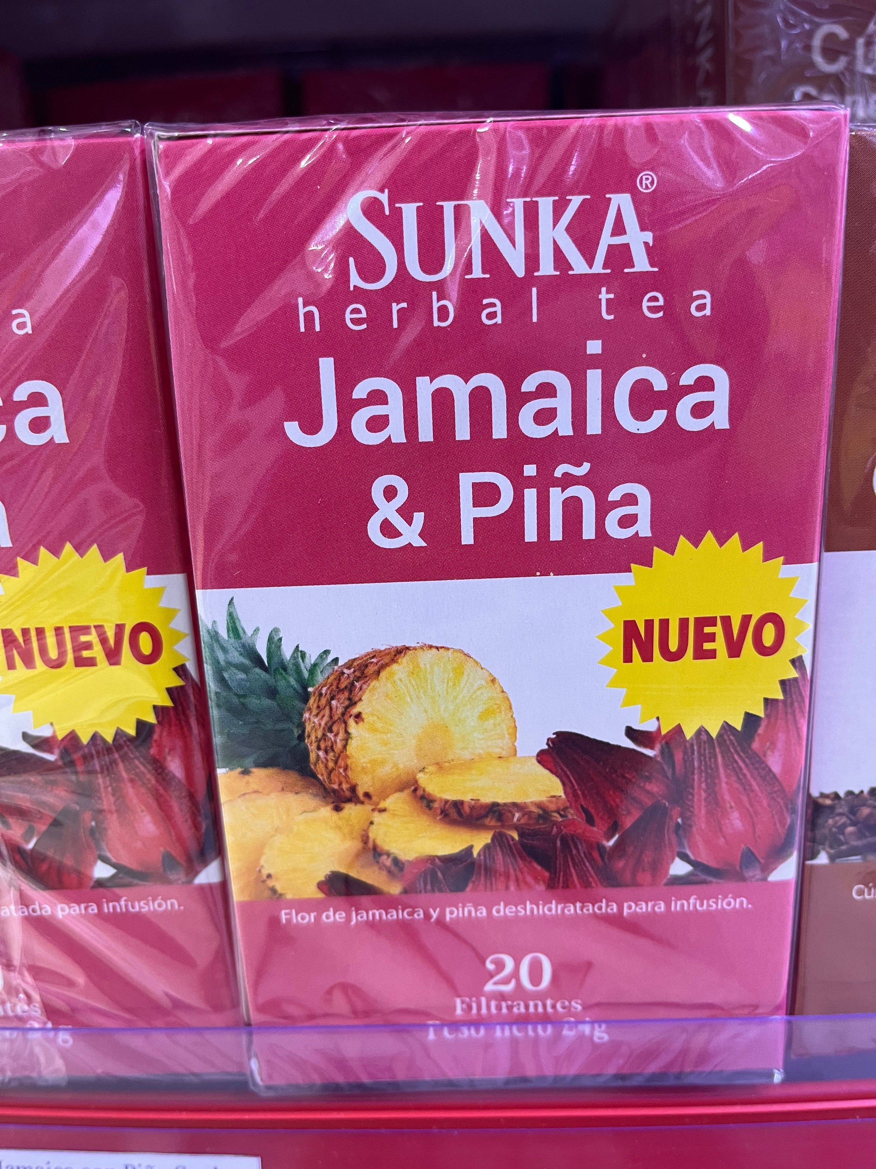 Té orgánico premium Jamaica y Piña, 20 bolsitas filtrantes 2.2grs