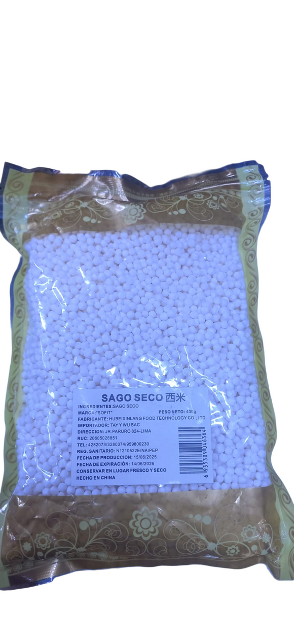 Sago Seco/Bolitas de Tapioca blanca 400grs
