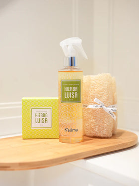 Pack aceite corporal + Jabón artesanal de hierba luisa + lufa