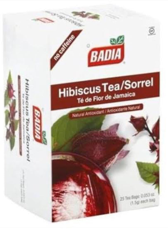 Té de flor de Jamaica Badia caja x 25 sobres