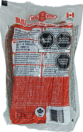 Salchicha china de cerdo curada x 375 gr Wing Wing