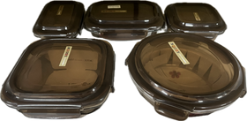 Contenedor Komax glass look set 5 unids