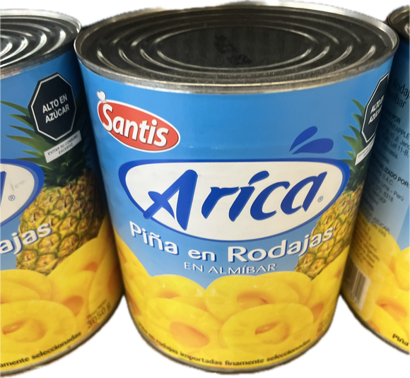 Piña en Rodajas en almibar Arica 3050grs