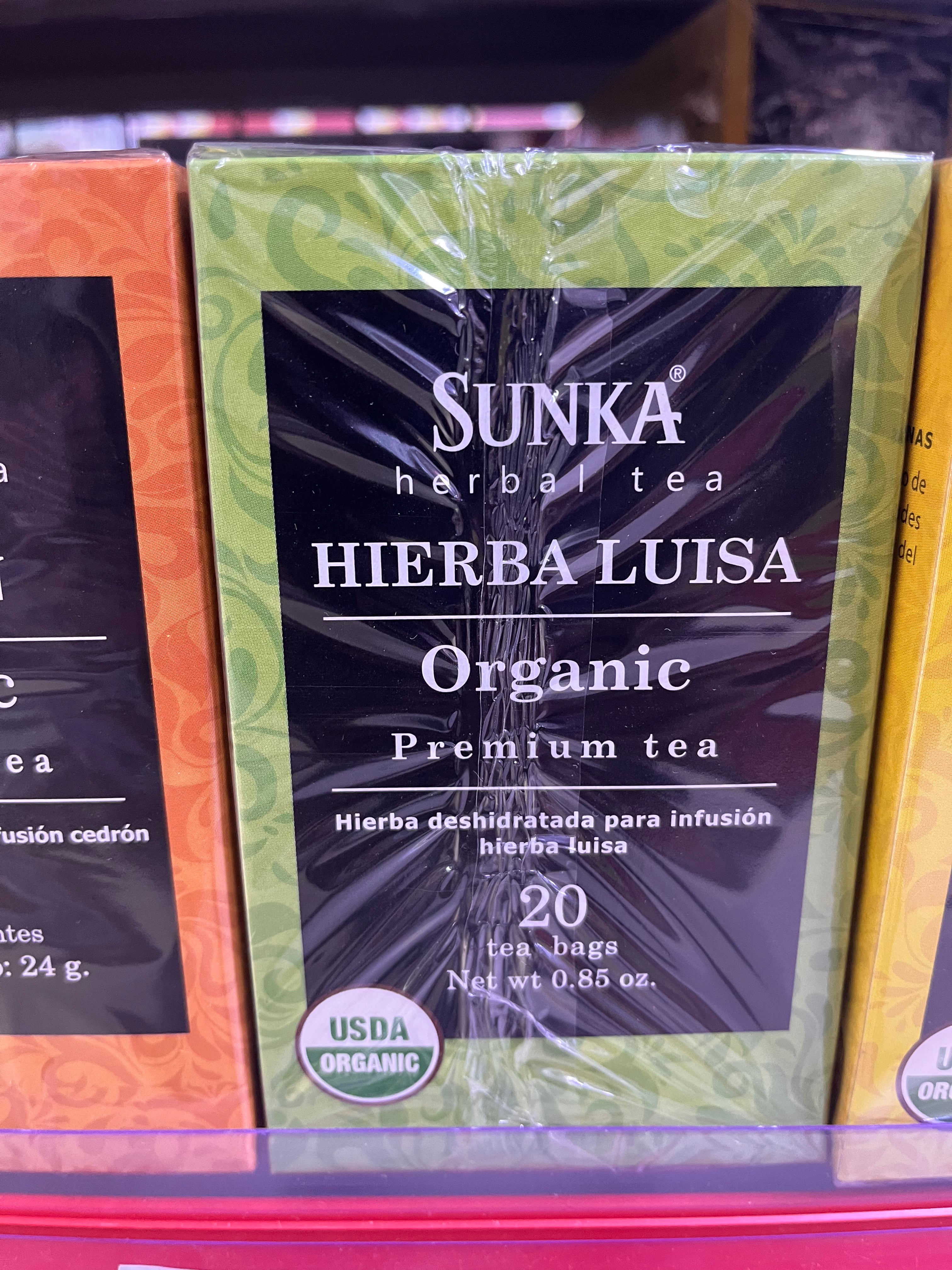 Té orgánico premium Hierba Luisa, 20 bolsitas filtrantes 2.2grs