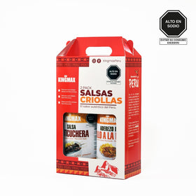 Pack Salsas Criollas Aderezo Pollo a la Brasa+ Salsa Anticuchera 445ml KingMax