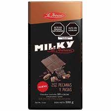 La Iberica milky pecanas y pasas tab 100grs