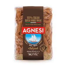 Penne Rigate N°19 Integral Agnesi pqt 500gr Caja 24 unids