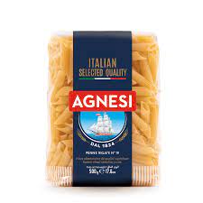 Pennete Rigate N º 19 Agnesi pqt 1kg Caja 12 unids