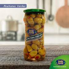Valle fértil ACEITUNA VERDE RELLENA X 1KG  caja 06 unids