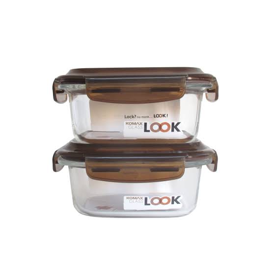 Komax glass look container set 2 pcs