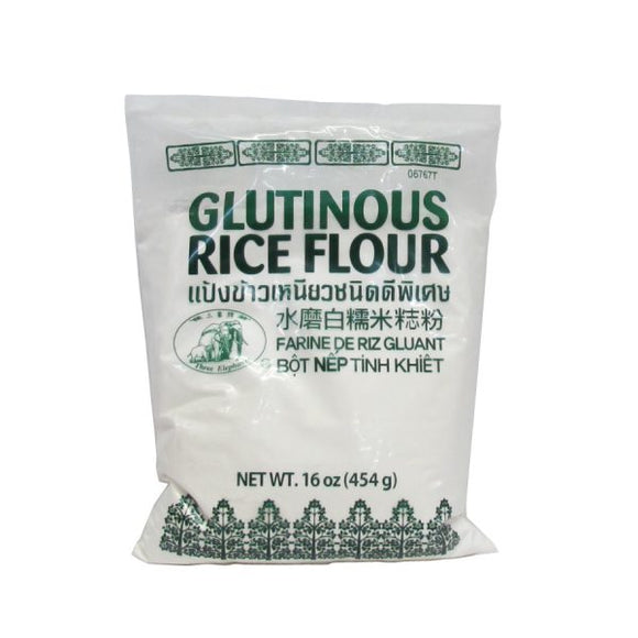 Harina de arroz glutinoso 454gr Three Elephants