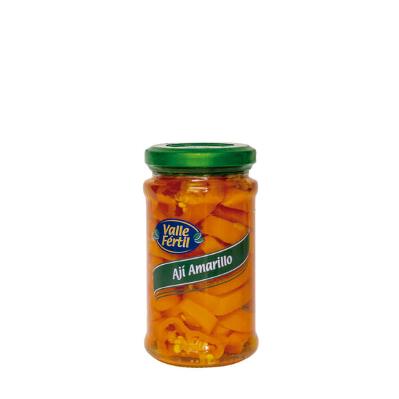 Sliced ​​yellow pepper x 225gr Valle Fértil Glass jar (12 units)