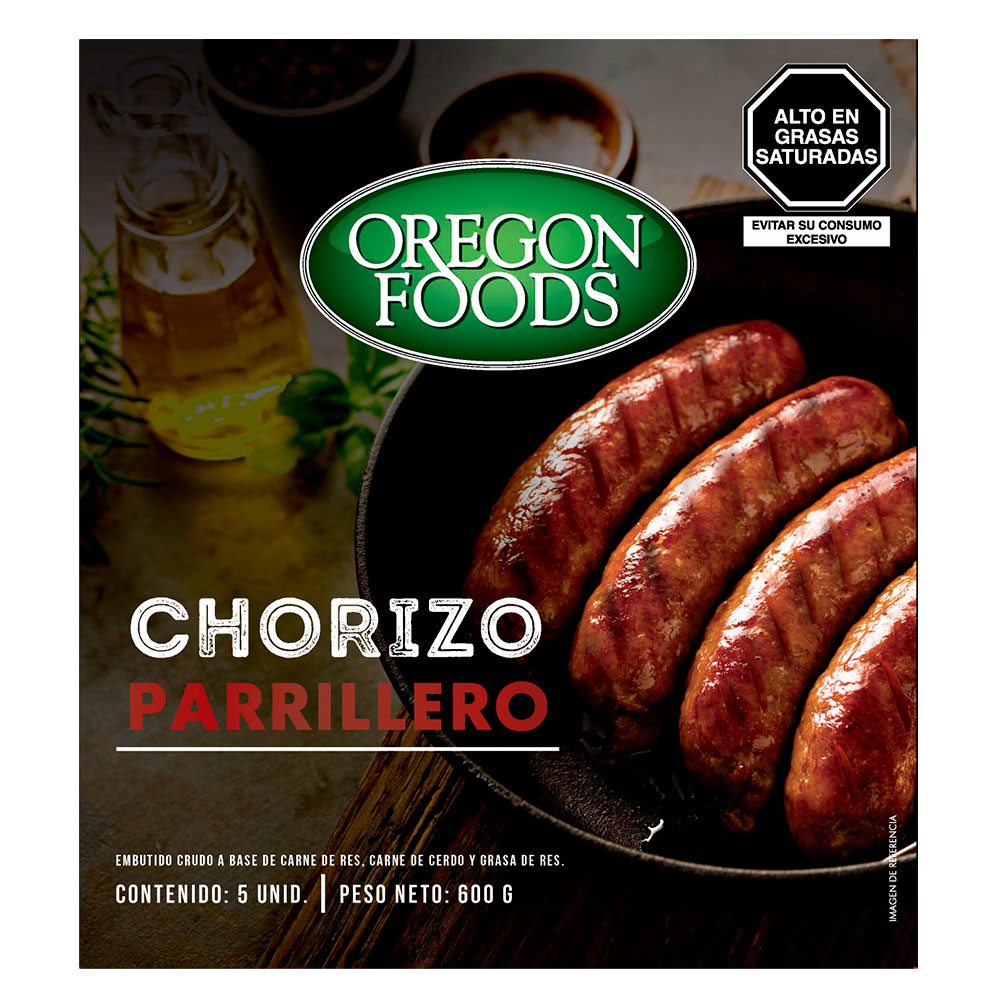 Chorizo parrillero x 5 unid oregon foods