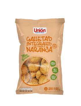 Galletas integrales de naranja unión x 195gr ( pack x 4 unid )