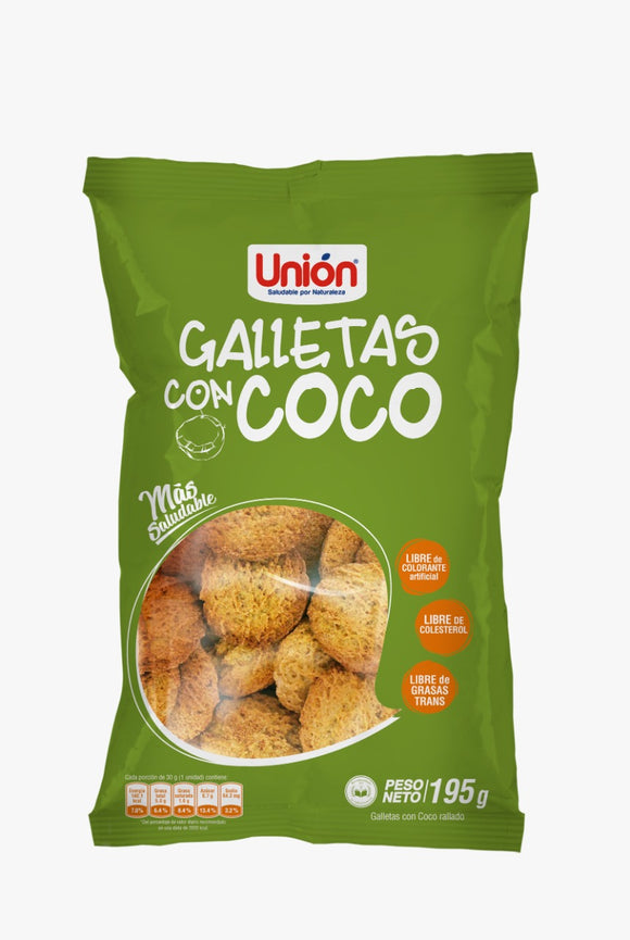 Mega galleta de coco x 195grs ( 4 pqts )