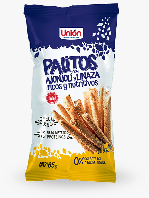 Palitos con ajonjolí y linaza x 65gr x 6unid Unión