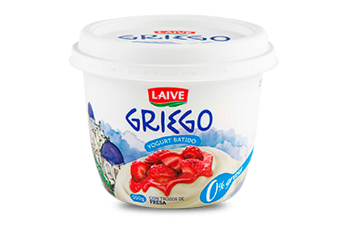 Yogurt griego con trozos de fresa x 500 gr