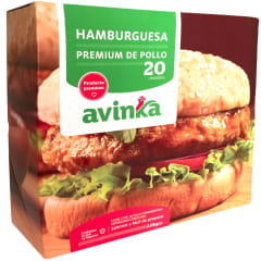 Hamburguesa premium de pollo 20 unid Avinka
