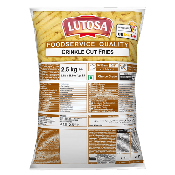 French Fries Lutosa 10mm crinkle cut  Bol 2.5kg